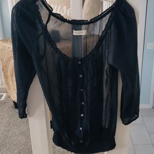 Sheer navy blouse